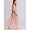 imageANRABESS Womens Summer Loose Boho Flowy Wrap V Neck 34 Sleeve Floral Print Slit Beach Wedding Guest Long Maxi DressesFloral Rose Gold