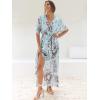 imageANRABESS Womens Summer Loose Boho Flowy Wrap V Neck 34 Sleeve Floral Print Slit Beach Wedding Guest Long Maxi DressesFloral Sky Blue