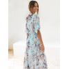 imageANRABESS Womens Summer Loose Boho Flowy Wrap V Neck 34 Sleeve Floral Print Slit Beach Wedding Guest Long Maxi DressesFloral Sky Blue