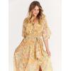 imageANRABESS Womens Summer Loose Boho Flowy Wrap V Neck 34 Sleeve Floral Print Slit Beach Wedding Guest Long Maxi DressesFloral Yellow Pink