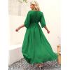 imageANRABESS Womens Summer Loose Boho Flowy Wrap V Neck 34 Sleeve Floral Print Slit Beach Wedding Guest Long Maxi DressesGreen