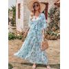 imageANRABESS Womens Summer Loose Boho Flowy Wrap V Neck 34 Sleeve Floral Print Slit Beach Wedding Guest Long Maxi DressesGreen Leaf Print