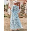 imageANRABESS Womens Summer Loose Boho Flowy Wrap V Neck 34 Sleeve Floral Print Slit Beach Wedding Guest Long Maxi DressesGreen Leaf Print