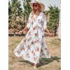 imageANRABESS Womens Summer Loose Boho Flowy Wrap V Neck 34 Sleeve Floral Print Slit Beach Wedding Guest Long Maxi DressesPalm Flor