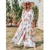 imageANRABESS Womens Summer Loose Boho Flowy Wrap V Neck 34 Sleeve Floral Print Slit Beach Wedding Guest Long Maxi DressesPalm Flor