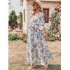imageANRABESS Womens Summer Loose Boho Flowy Wrap V Neck 34 Sleeve Floral Print Slit Beach Wedding Guest Long Maxi DressesWhite Flor