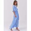 imageANRABESS Womens Summer Loose Boho Flowy Wrap V Neck 34 Sleeve Floral Print Slit Beach Wedding Guest Long Maxi DressesWhite Flor Print