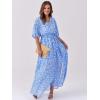 imageANRABESS Womens Summer Loose Boho Flowy Wrap V Neck 34 Sleeve Floral Print Slit Beach Wedding Guest Long Maxi DressesWhite Flor Print