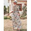 imageANRABESS Womens Summer Loose Boho Flowy Wrap V Neck 34 Sleeve Floral Print Slit Beach Wedding Guest Long Maxi DressesYellow Flor