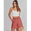 imageANRABESS Womens Summer Shorts 2025 Dressy Casual Hiking Cargo Shorts Trendy Outdoor Outfits 6 PocketsBrick Red