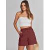 imageANRABESS Womens Summer Shorts 2025 Dressy Casual Hiking Cargo Shorts Trendy Outdoor Outfits 6 PocketsDeep Red