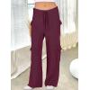 imageANRABESS Womens Two Piece Outfits Casual Knit Hooded Sweater Straight Leg Pants Set 2025 Fall Lounge Travel ClothesWine Red