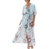 imageANRABESS Womens Summer Loose Boho Flowy Wrap V Neck 34 Sleeve Floral Print Slit Beach Wedding Guest Long Maxi DressesFloral Sky Blue