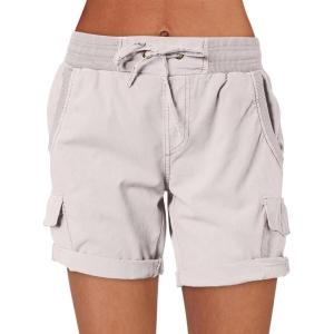 imageANRABESS Womens Summer Shorts 2025 Dressy Casual Hiking Cargo Shorts Trendy Outdoor Outfits 6 PocketsBeige