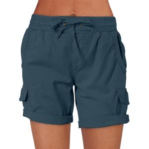 imageANRABESS Womens Summer Shorts 2025 Dressy Casual Hiking Cargo Shorts Trendy Outdoor Outfits 6 PocketsBlue Cyan