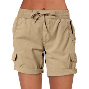imageANRABESS Womens Summer Shorts 2025 Dressy Casual Hiking Cargo Shorts Trendy Outdoor Outfits 6 PocketsKhaki