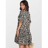 imageANRABESS Dresses for Women Summer 2025 V Neck Ruffle Sleeve A Line Tiered Flowy Casual Trendy Mini Beach Dress with PocketsBlack White Floral