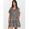 imageANRABESS Dresses for Women Summer 2025 V Neck Ruffle Sleeve A Line Tiered Flowy Casual Trendy Mini Beach Dress with PocketsBlack White Floral