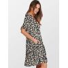 imageANRABESS Dresses for Women Summer 2025 V Neck Ruffle Sleeve A Line Tiered Flowy Casual Trendy Mini Beach Dress with PocketsBlack White Floral