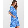 imageANRABESS Dresses for Women Summer 2025 V Neck Ruffle Sleeve A Line Tiered Flowy Casual Trendy Mini Beach Dress with PocketsBlue Pink Floral