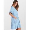 imageANRABESS Dresses for Women Summer 2025 V Neck Ruffle Sleeve A Line Tiered Flowy Casual Trendy Mini Beach Dress with PocketsBlue White Floral