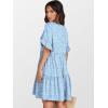 imageANRABESS Dresses for Women Summer 2025 V Neck Ruffle Sleeve A Line Tiered Flowy Casual Trendy Mini Beach Dress with PocketsBlue White Floral