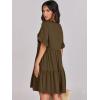 imageANRABESS Dresses for Women Summer 2025 V Neck Ruffle Sleeve A Line Tiered Flowy Casual Trendy Mini Beach Dress with PocketsCoffee