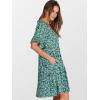 imageANRABESS Dresses for Women Summer 2025 V Neck Ruffle Sleeve A Line Tiered Flowy Casual Trendy Mini Beach Dress with PocketsGreen Blue Floral