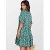 imageANRABESS Dresses for Women Summer 2025 V Neck Ruffle Sleeve A Line Tiered Flowy Casual Trendy Mini Beach Dress with PocketsGreen Blue Floral