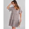 imageANRABESS Dresses for Women Summer 2025 V Neck Ruffle Sleeve A Line Tiered Flowy Casual Trendy Mini Beach Dress with PocketsKhaki Polka Dot