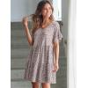 imageANRABESS Dresses for Women Summer 2025 V Neck Ruffle Sleeve A Line Tiered Flowy Casual Trendy Mini Beach Dress with PocketsKhaki Polka Dot