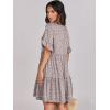 imageANRABESS Dresses for Women Summer 2025 V Neck Ruffle Sleeve A Line Tiered Flowy Casual Trendy Mini Beach Dress with PocketsKhaki Polka Dot