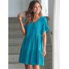 imageANRABESS Dresses for Women Summer 2025 V Neck Ruffle Sleeve A Line Tiered Flowy Casual Trendy Mini Beach Dress with PocketsLake Blue