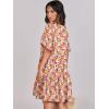 imageANRABESS Dresses for Women Summer 2025 V Neck Ruffle Sleeve A Line Tiered Flowy Casual Trendy Mini Beach Dress with PocketsOrange Floral