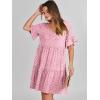 imageANRABESS Dresses for Women Summer 2025 V Neck Ruffle Sleeve A Line Tiered Flowy Casual Trendy Mini Beach Dress with PocketsPink Floral