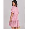 imageANRABESS Dresses for Women Summer 2025 V Neck Ruffle Sleeve A Line Tiered Flowy Casual Trendy Mini Beach Dress with PocketsPink Floral
