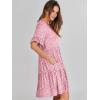 imageANRABESS Dresses for Women Summer 2025 V Neck Ruffle Sleeve A Line Tiered Flowy Casual Trendy Mini Beach Dress with PocketsPink Floral