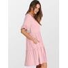 imageANRABESS Dresses for Women Summer 2025 V Neck Ruffle Sleeve A Line Tiered Flowy Casual Trendy Mini Beach Dress with PocketsPink Round Dot