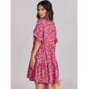 imageANRABESS Dresses for Women Summer 2025 V Neck Ruffle Sleeve A Line Tiered Flowy Casual Trendy Mini Beach Dress with PocketsRed Floral