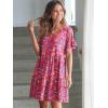 imageANRABESS Dresses for Women Summer 2025 V Neck Ruffle Sleeve A Line Tiered Flowy Casual Trendy Mini Beach Dress with PocketsRed Floral