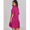 imageANRABESS Dresses for Women Summer 2025 V Neck Ruffle Sleeve A Line Tiered Flowy Casual Trendy Mini Beach Dress with PocketsRose