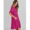 imageANRABESS Dresses for Women Summer 2025 V Neck Ruffle Sleeve A Line Tiered Flowy Casual Trendy Mini Beach Dress with PocketsRose