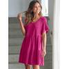 imageANRABESS Dresses for Women Summer 2025 V Neck Ruffle Sleeve A Line Tiered Flowy Casual Trendy Mini Beach Dress with PocketsRose