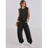 imageANRABESS Jumpsuits for Women Casual Summer Sleeveless 2025 Romper One Piece Outfit Active Workout Lounge Jumpsuits PocketsBlack