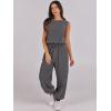 imageANRABESS Jumpsuits for Women Casual Summer Sleeveless 2025 Romper One Piece Outfit Active Workout Lounge Jumpsuits PocketsDark Gray