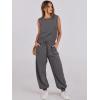 imageANRABESS Jumpsuits for Women Casual Summer Sleeveless 2025 Romper One Piece Outfit Active Workout Lounge Jumpsuits PocketsDark Gray
