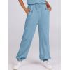 imageANRABESS Jumpsuits for Women Casual Summer Sleeveless 2025 Romper One Piece Outfit Active Workout Lounge Jumpsuits PocketsLake Blue