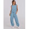 imageANRABESS Jumpsuits for Women Casual Summer Sleeveless 2025 Romper One Piece Outfit Active Workout Lounge Jumpsuits PocketsLake Blue