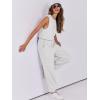 imageANRABESS Jumpsuits for Women Casual Summer Sleeveless 2025 Romper One Piece Outfit Active Workout Lounge Jumpsuits PocketsLight Gray
