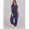 imageANRABESS Jumpsuits for Women Casual Summer Sleeveless 2025 Romper One Piece Outfit Active Workout Lounge Jumpsuits PocketsNavy Blue